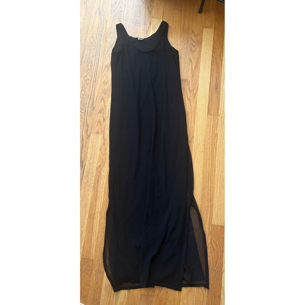 Beth Schaeffer Black Mesh Maxi Y2K Side Slits Made in USA‎ Small